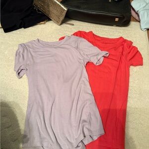 Set of lululemon size 6 ribbed short sleeve tops